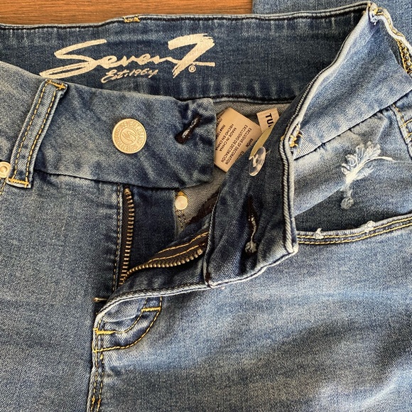 Seven 7 tummyless distressed skinny jeans size 4 - Picture 4 of 7